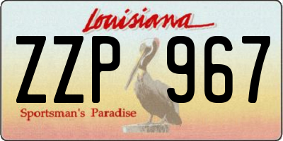 LA license plate ZZP967