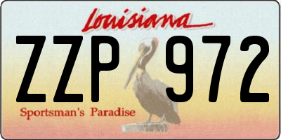 LA license plate ZZP972