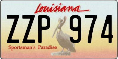 LA license plate ZZP974