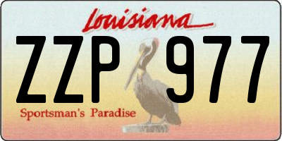LA license plate ZZP977