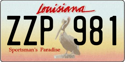 LA license plate ZZP981