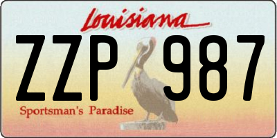 LA license plate ZZP987