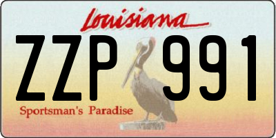 LA license plate ZZP991