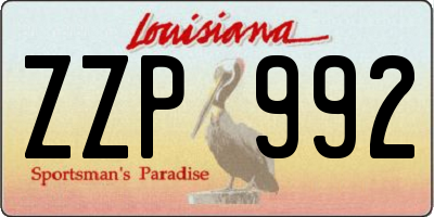 LA license plate ZZP992