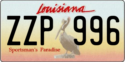 LA license plate ZZP996