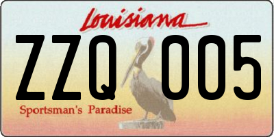 LA license plate ZZQ005