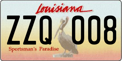 LA license plate ZZQ008