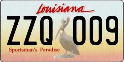 LA license plate ZZQ009