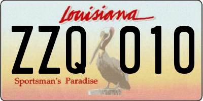 LA license plate ZZQ010