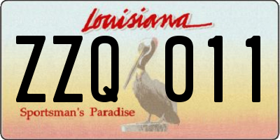 LA license plate ZZQ011
