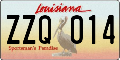 LA license plate ZZQ014