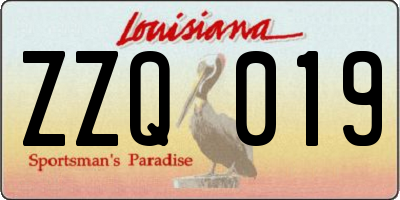 LA license plate ZZQ019