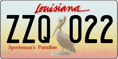 LA license plate ZZQ022