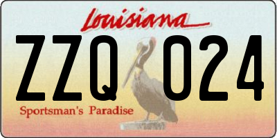 LA license plate ZZQ024