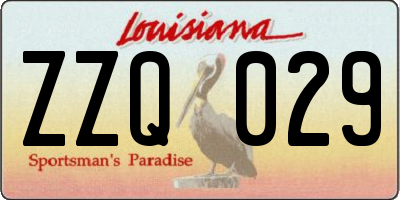 LA license plate ZZQ029
