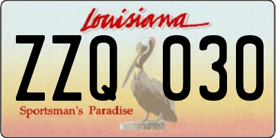 LA license plate ZZQ030