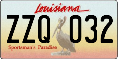 LA license plate ZZQ032