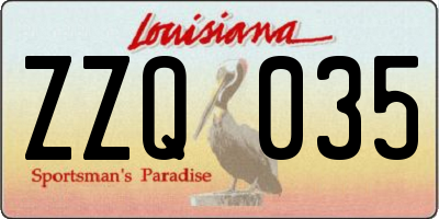 LA license plate ZZQ035