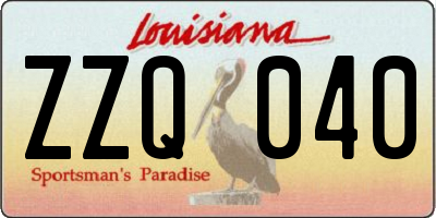 LA license plate ZZQ040
