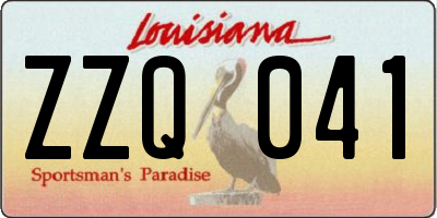 LA license plate ZZQ041