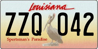 LA license plate ZZQ042