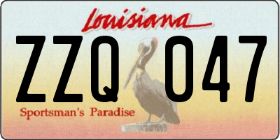 LA license plate ZZQ047