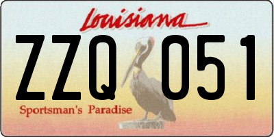 LA license plate ZZQ051