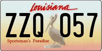 LA license plate ZZQ057