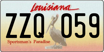 LA license plate ZZQ059