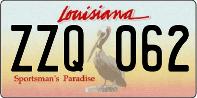 LA license plate ZZQ062