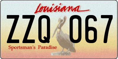 LA license plate ZZQ067