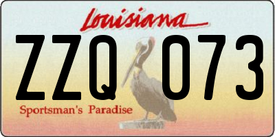 LA license plate ZZQ073