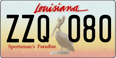 LA license plate ZZQ080