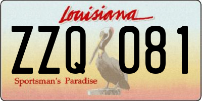 LA license plate ZZQ081