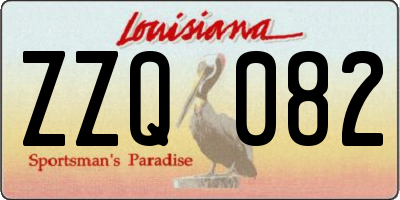 LA license plate ZZQ082