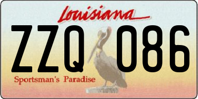 LA license plate ZZQ086