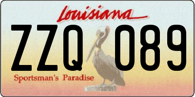 LA license plate ZZQ089