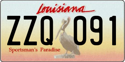 LA license plate ZZQ091