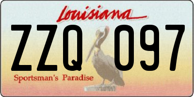 LA license plate ZZQ097