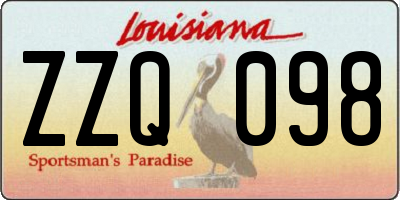 LA license plate ZZQ098