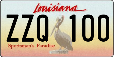 LA license plate ZZQ100