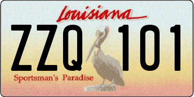 LA license plate ZZQ101