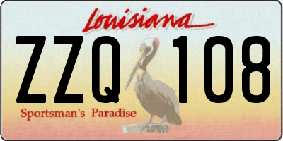 LA license plate ZZQ108