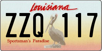 LA license plate ZZQ117