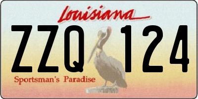 LA license plate ZZQ124