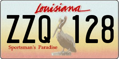 LA license plate ZZQ128