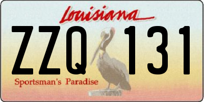 LA license plate ZZQ131