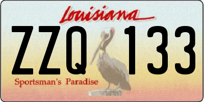 LA license plate ZZQ133