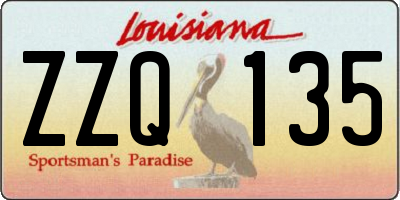 LA license plate ZZQ135