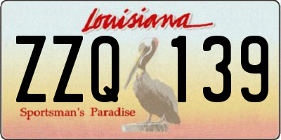 LA license plate ZZQ139